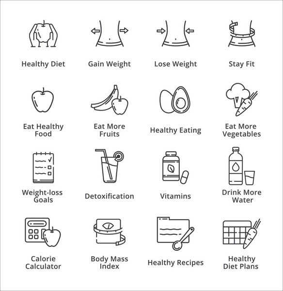 Healthy Lifestyle - Dieting Icons - Outline Series