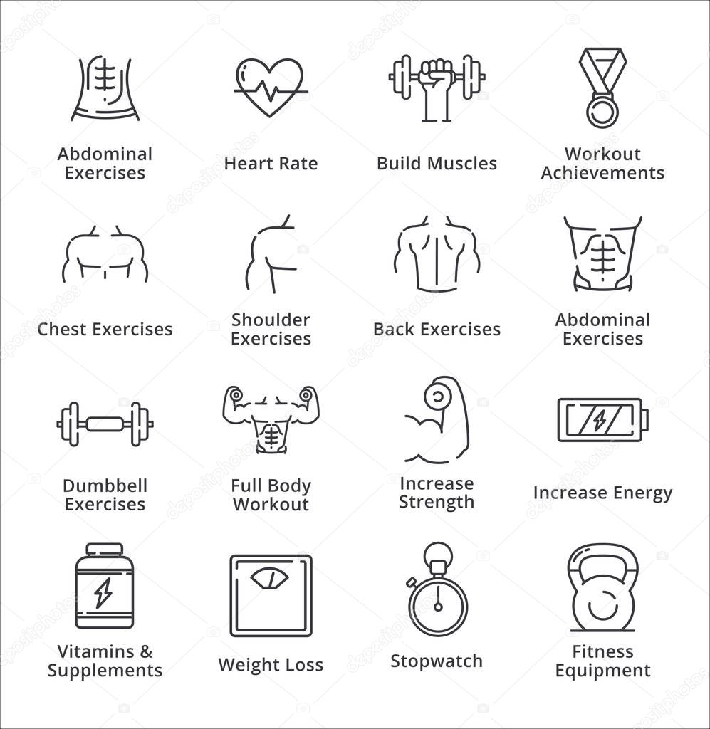 Healthy Lifestyle - Workout Icons - Outline Series