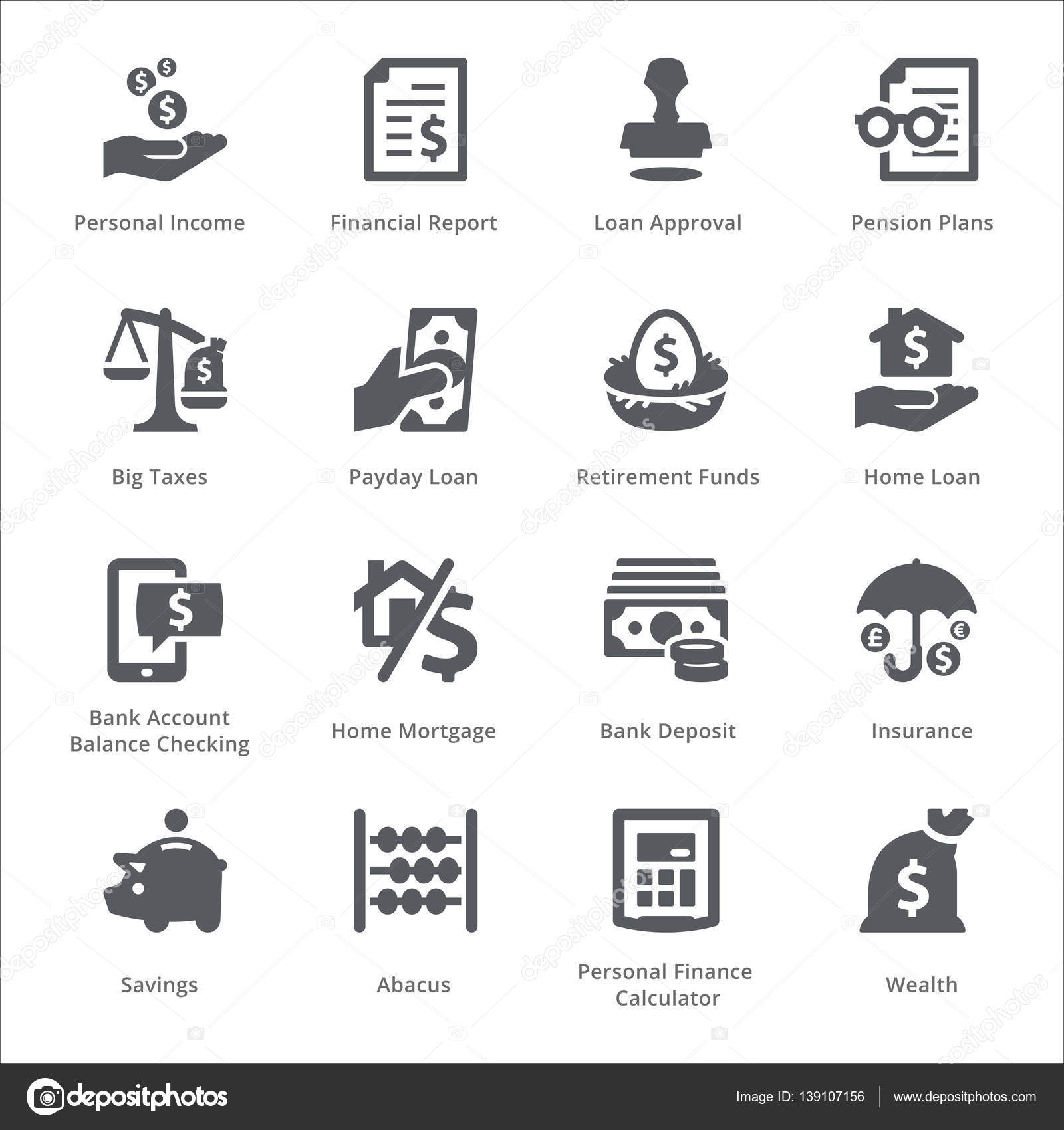 Personal And Business Finance Icons Set 1 Sympa Series — Stock Vector