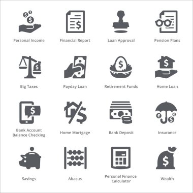 Kişisel ve iş Finans Icons Set 1 - Sympa serisi