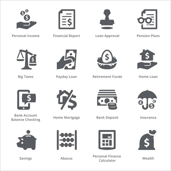 Conjunto de ícones de finanças pessoais e empresariais 1 - Sympa Series —  Vetores de Stock