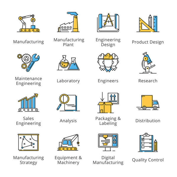 Manufacturing Engineering Icons - Outline Series