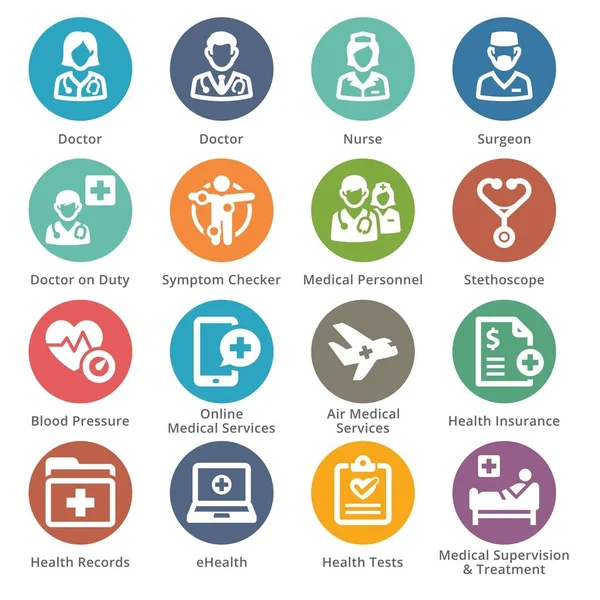 Conjunto de ícones de serviços médicos 2 - Série de pontos —  Vetores de Stock