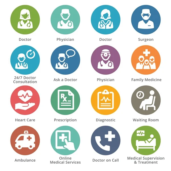 Conjunto de iconos de servicios médicos 3 - Serie de puntos — Archivo Imágenes Vectoriales