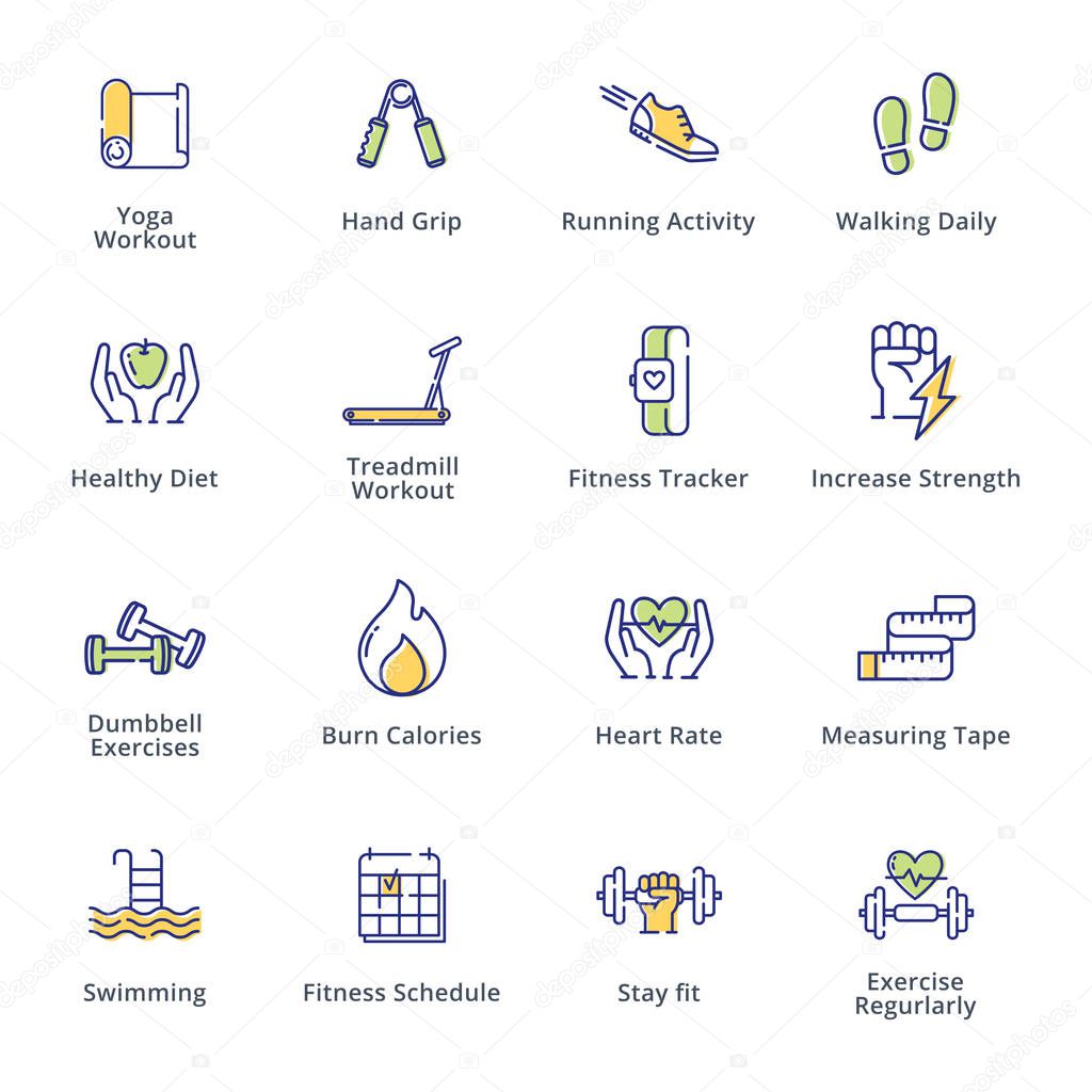 Fitness Activities Icons - Outline Series