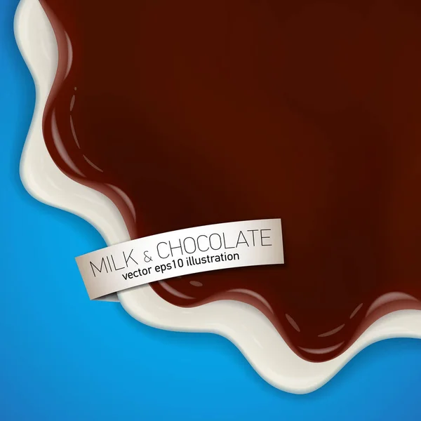 Verse heerlijke chocolade en gelei of jam yougurt vectorillustratie — Stockvector