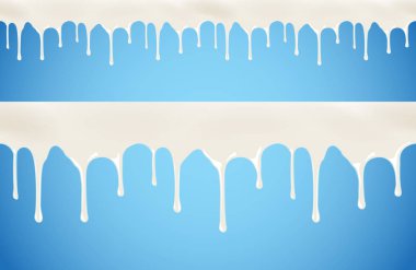 Süt veya yoğurt beyaz arka plan vektör seamle üzerinde sızıntı