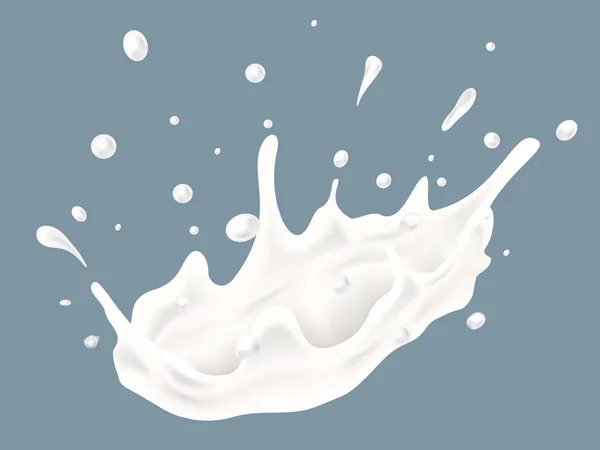 Süt sıçrama gerçekçi vektör çizim