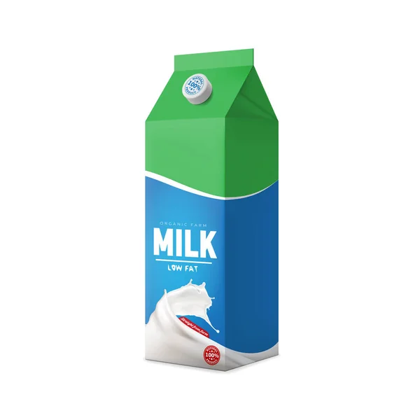 Diseño de envasado de leche — Vector de stock