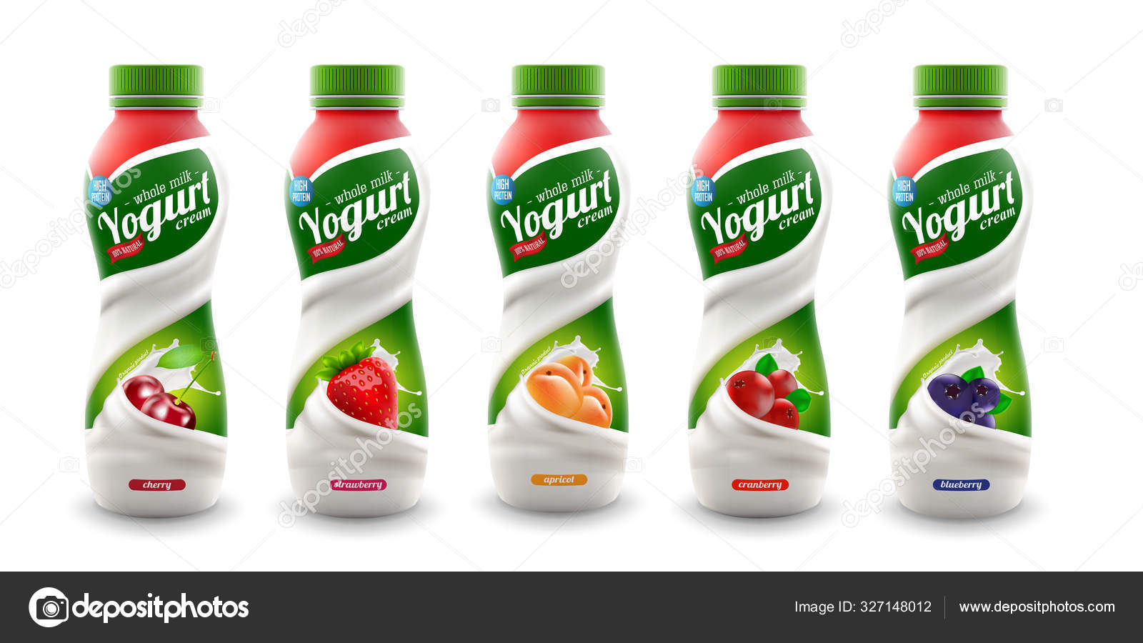 Download Set Of Yougurt Brand New Packaging Isolated Design For Milk Yogurt Or Cream Product Branding Or Advertising Design Vector Image By C Tumoxasan Vector Stock 327148012