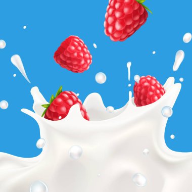 Gerçekçi sütle ahududu karışımı.