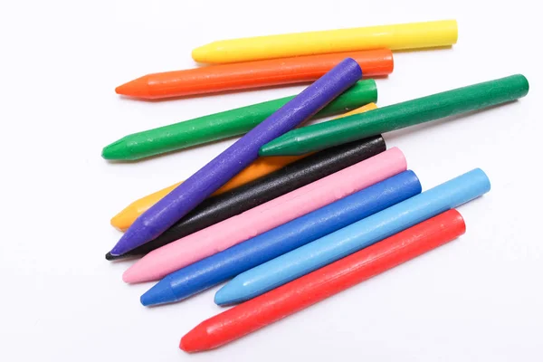 Cera Colorida Lápis Criatividade Desenho — Fotografia de Stock