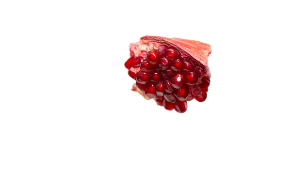 Slice Ripe Pomegranate Isolate Background — Stock Photo, Image