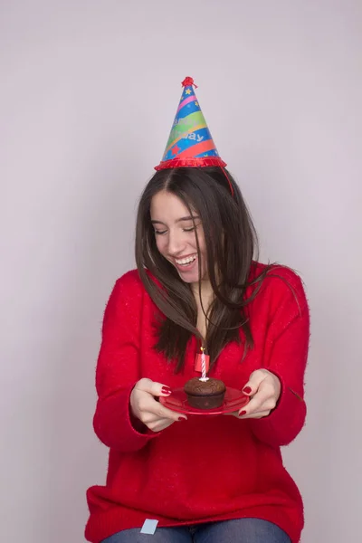 Vieren Geluk Verjaardag Tiener Meisje — Stockfoto