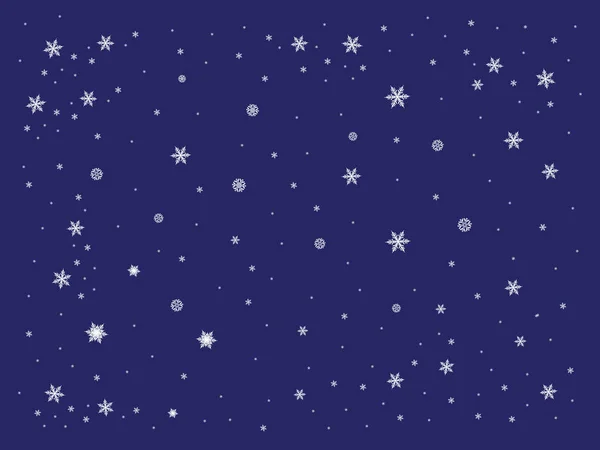 Veselé Vánoce a šťastný Nový rok bílé sněhové vločky pozadí — Stockový vektor