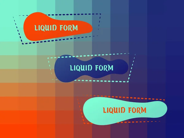 Наклейка шаблонів рідких форм на кольоровому фоні — стоковий вектор
