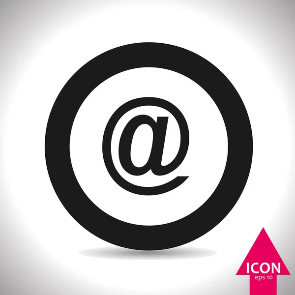 Icono de correo electrónico negro — Vector de stock