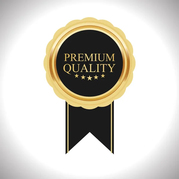 Label doré garanti de qualité Premium — Image vectorielle