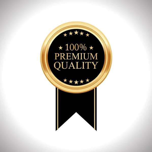 Etiqueta dorada de primera calidad garantizada — Vector de stock