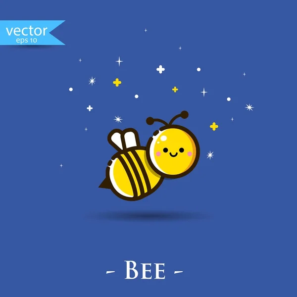 Lindo icono de abeja — Vector de stock