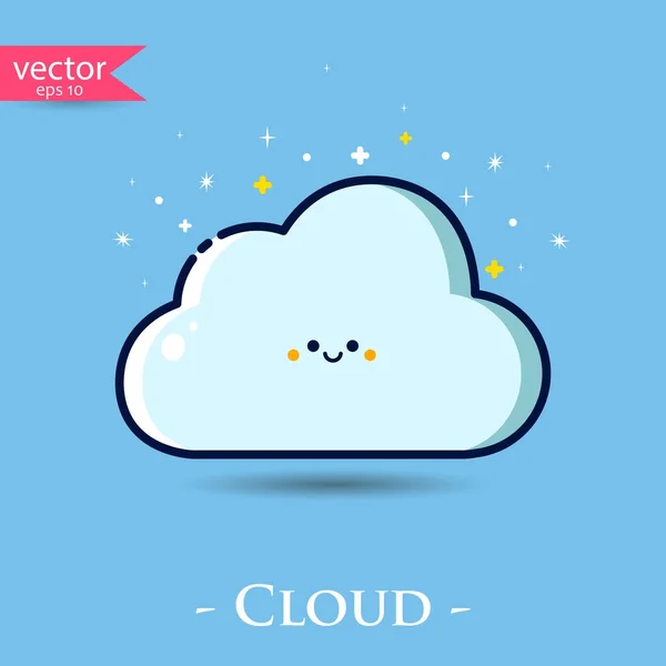 Милый значок облака — стоковый вектор
