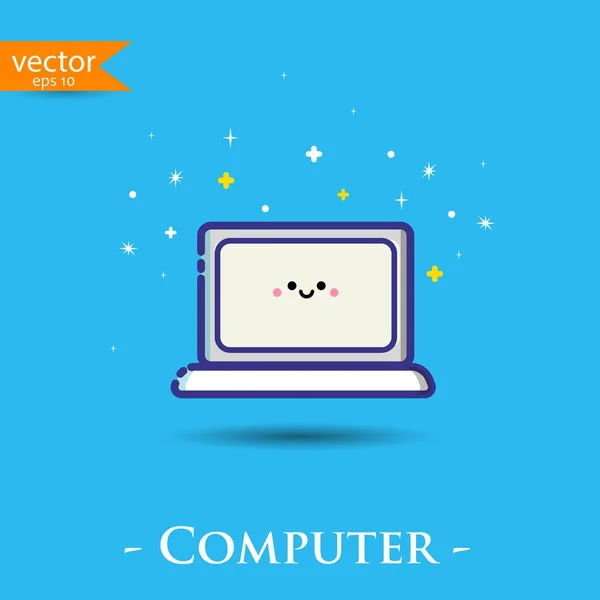 Cute Laptop Icon — Stockový vektor