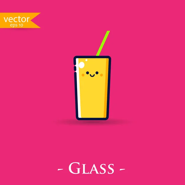 Roztomilý sklenici ovocné šťávy ikony — Stockový vektor