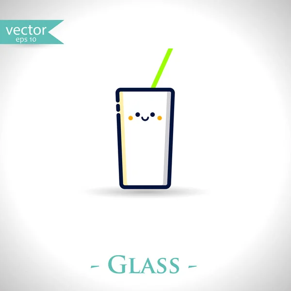 Roztomilý sklenici vody ikony — Stockový vektor