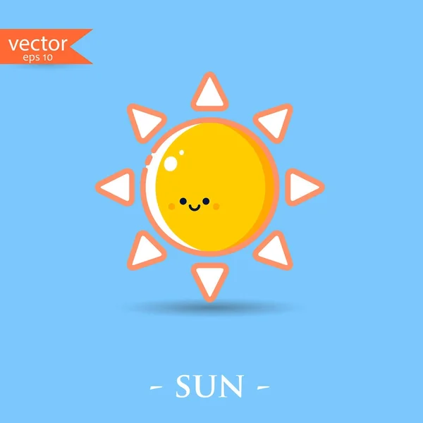 Значок векторного солнца. Изолированные на белом — стоковый вектор