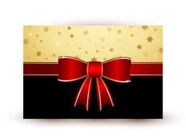 Hediye yay ile kar taneleri arka plan