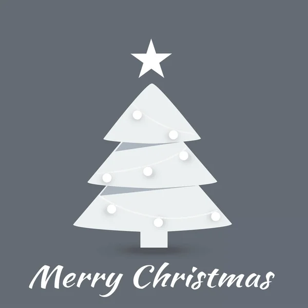 Arbre de papier de Noël avec fond gris — Image vectorielle