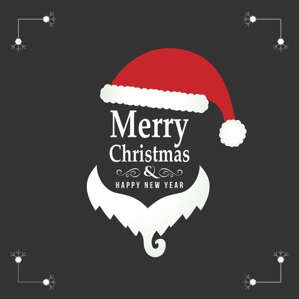 Santa Claus şapka ve sakal kırmızı arka plan ile — Stok Vektör
