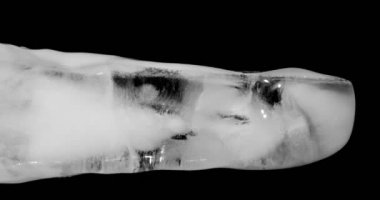 Ice Stick Melting on alpha matte. Penis made of ice.