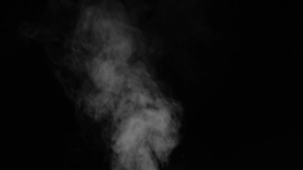 白色烟雾上升 在黑色背景017 传输模式覆盖任何图片 — 图库视频影像