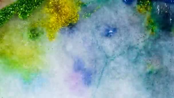 Χρωματιστά Πάγο Glitter Τήξη Ιδανικό Για Μια Όμορφη Αρχικό Χειμώνα — Αρχείο Βίντεο