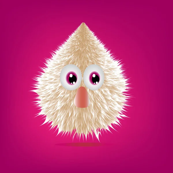 Fluffy fur toy on a purple background. Vector graphics