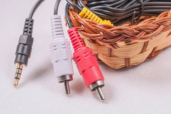 Connecting Cords Electronic Equipment — Stock Photo, Image