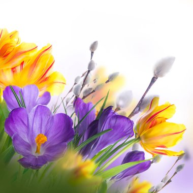 Paskalya kartı çiçekli