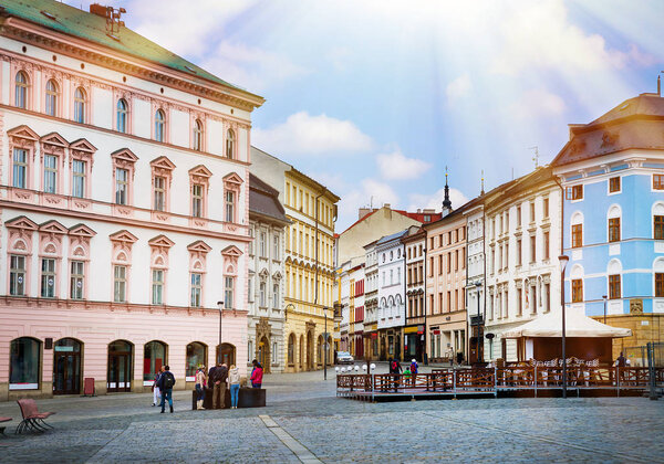 Historical sights of Olomouc in the Czech Republic. European city.