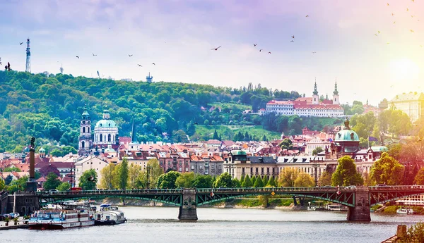 Prague with Vltava river