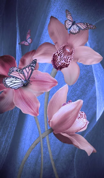 Fondo floral de orquídeas —  Fotos de Stock
