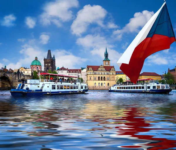 Prag Çek Cumhuriyeti Nin Başkentidir Tarihi Görüntüler — Stok fotoğraf