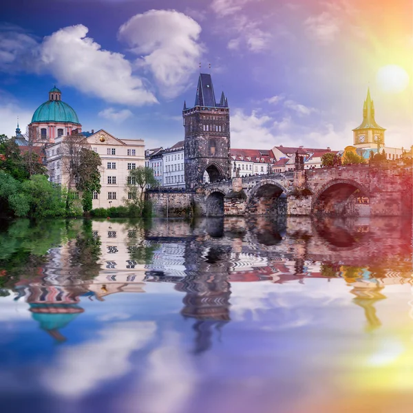 Prag Çek Cumhuriyeti Nin Başkentidir Tarihi Görüntüler — Stok fotoğraf