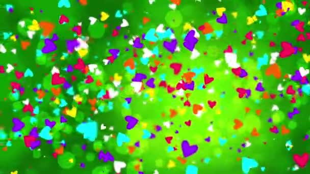 Colore cuori cadenti — Video Stock