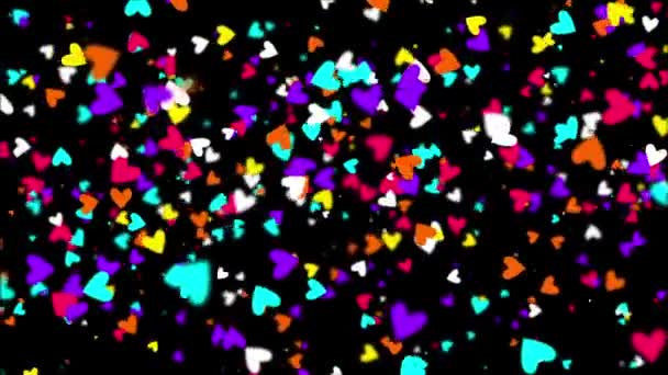 Color corazones cayendo — Vídeo de stock