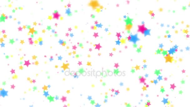 Padající barevné hvězdy — Stock video