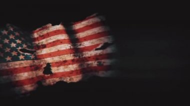 Amerikan bayrağı sallıyor. 