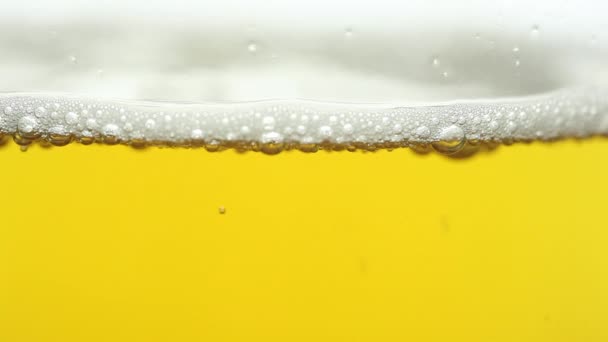 Bier in glas close-up — Stockvideo
