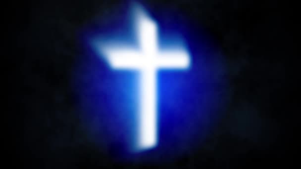 Световой крест Христа — стоковое видео