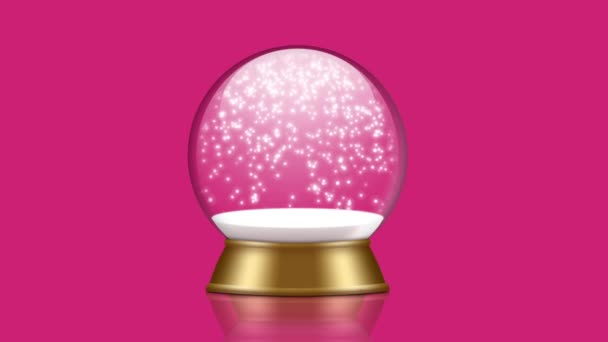 Snowglobe animacji z padającego śniegu — Wideo stockowe